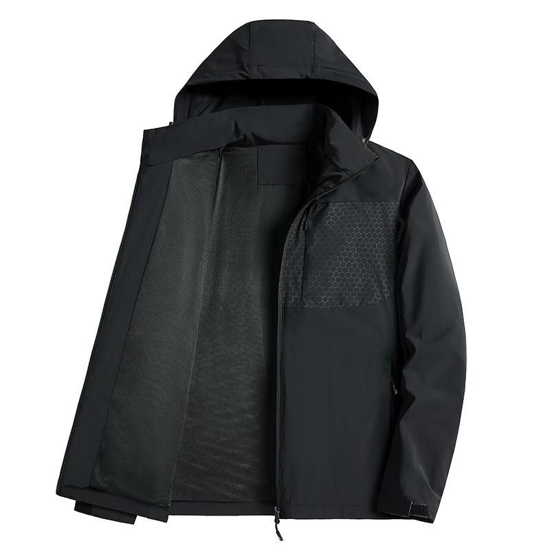 Уютная куртка большого размера со съемным капюшоном, однослойный верх с четырехсторонним плетением