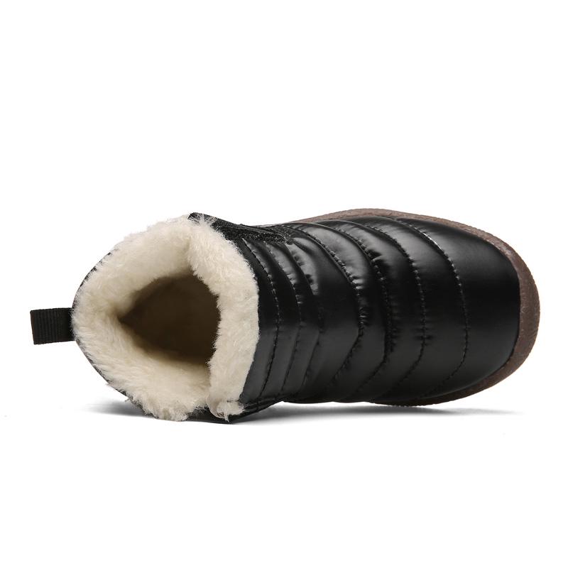 TUINANLE Детские зимние сапоги, зимняя нескользящая непромокаемая хлопковая обувь, детская утепленная плюшевая обувь без шнуровки для девочек