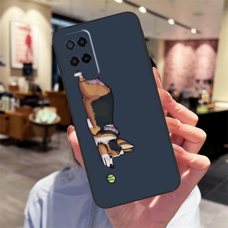 Чехол Corgi and Bubble Tea для Oppo A94 A74 A54 A18 A38 A58 A78 A98 A40 A60 A80 A16 A76 A96 A15 A17 A77 A57S