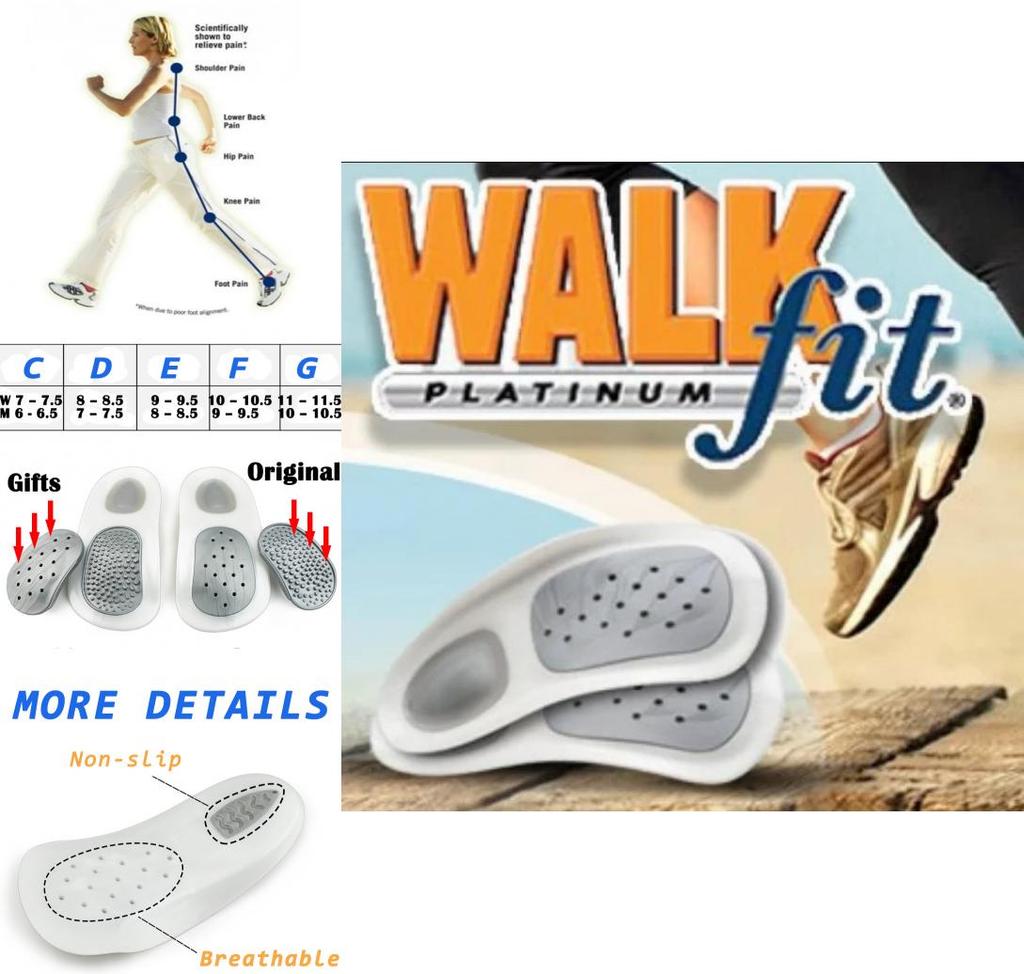 Walkfit Platinum Orthotics Flat Foot Insole Orthopedic Insole As Seen On Tv