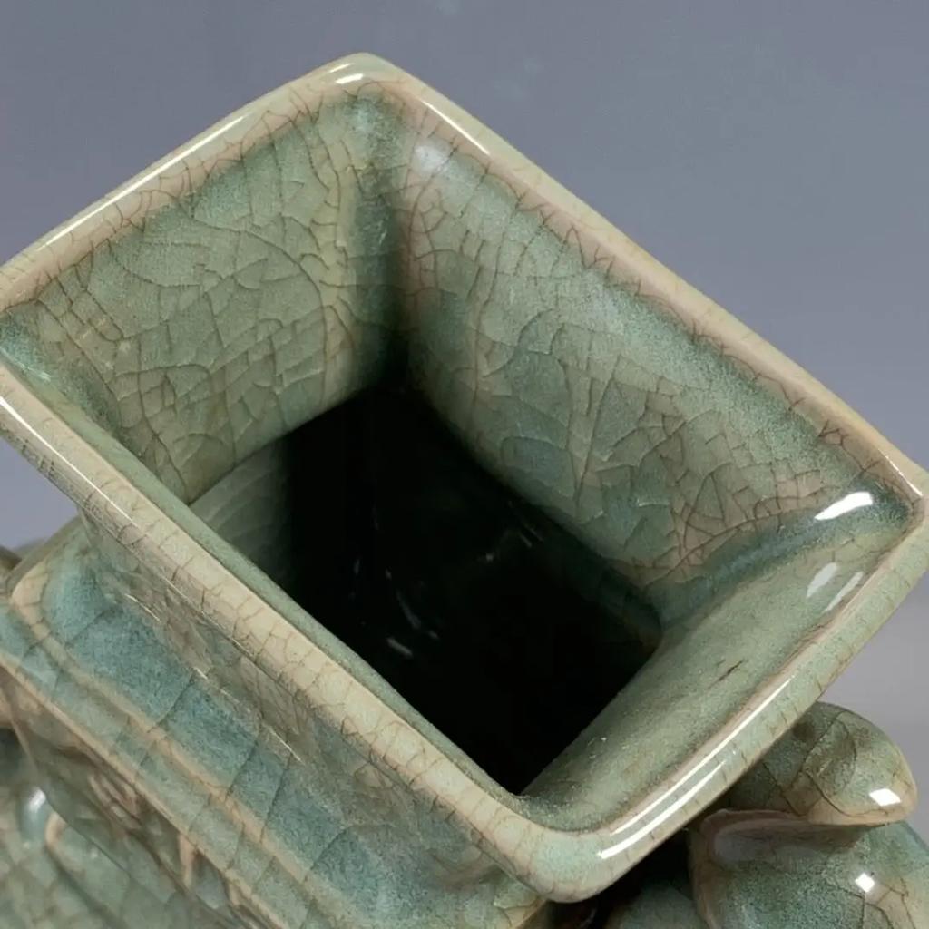 Китайский антикварный фарфор печи Сун Жу, керамическая ваза с головой феникса, украшения, предметы домашнего обихода, аксессуары для комнаты, украшение рабочего стола для офиса