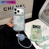 Милый Чехол-Подвеска с Ушками Кошки и Бабочкой Прозрачный для iPhone 17e 16 15 14 13 12 Pro Max 17 Air 11 Большое Окно Мягкие Края