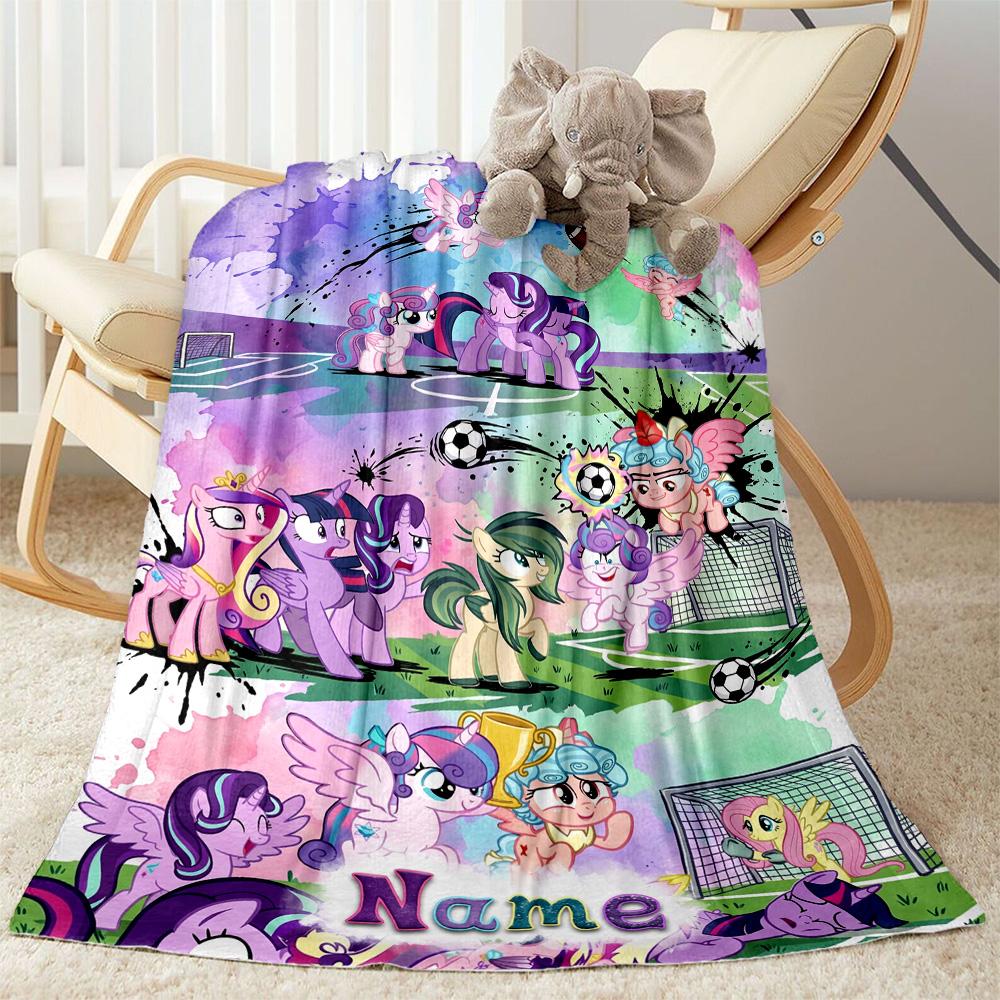 Bluey's Soccer Fun Customize Your Name Blanket Throw Customizable Blanket Soft Warm Cozy Versatile for Sofa Bedding Couch Home Decor