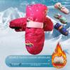 Children's Winter Cycling and Skiing Gloves - Thick, Waterproof, Velvet-Lined, Printed Finger-Covered Mittens