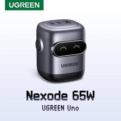 Ugreen Зарядные устройства из нитрида галлия 30 Вт и 65 Вт, робот, Type-C, головка для быстрой зарядки, подходит для телефонов Apple и ноутбуков