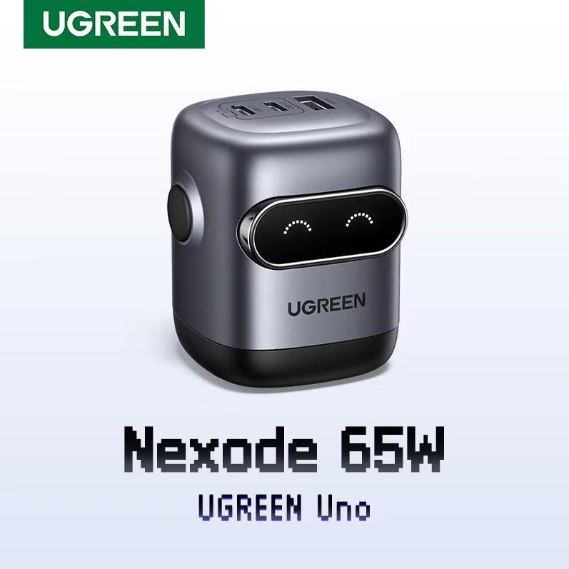 Ugreen Зарядные устройства из нитрида галлия 30 Вт и 65 Вт, робот, Type-C, головка для быстрой зарядки, подходит для телефонов Apple и ноутбуков