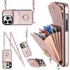 Crossbody Card Bag Wallet Ring Holder Leather Case for iPhone 15 14 13 12 11 Pro Max XS MAX XR for Samsung S23 S22 S21 S20 Ultra Plus A14 A13 A53 A54