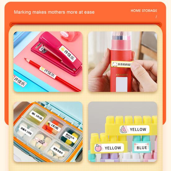 Мини-принтер этикеток Портативный Bluetooth-совместимый Бесплатное редактирование изображения Вставка не требует чернил Перезаряжаемый Совместимость с iOS для Android