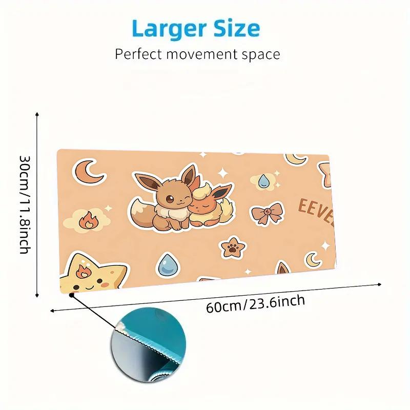 Eevee Print Cushion Non-slip Laptop Tablet Big Mousepad XXL Mat Mini PC Playmat With Lock edge