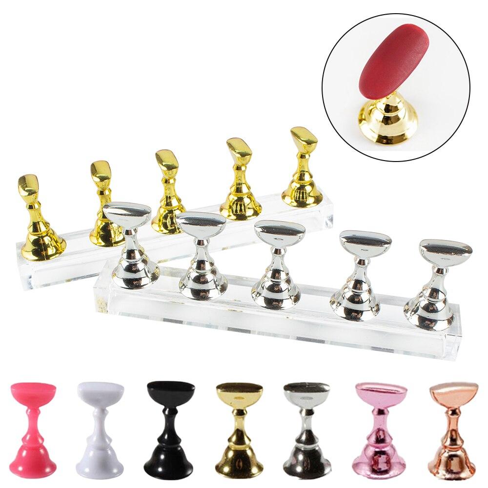 1 комплект, держатель для накладных ногтей, тренировочная подставка, держатель, основа, сплав, кристалл, лак для дизайна ногтей, дисплей, маникюрные инструменты