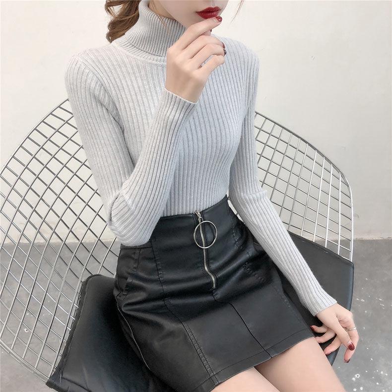 Turtleneck Sweater Bottoming Women's Thickened Sweater Autumn And Winter Long-sleeved Solid Color Pullover Top