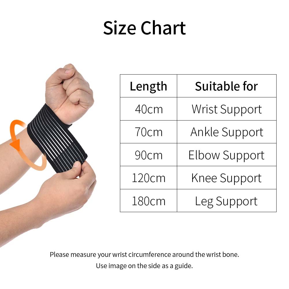 40~180Cm Knee Ankle Thigh Wrist Compression Bandage Elbow Protector Pads Wraps Support Protector Ankle Brace Support Knee Pads