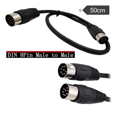 Rosebe DIN 8-Pin Connector, 8-Pin Male to 8-Pin Male MIDI Cable, DIN 8-Pin Speaker Cable Compatible, MIDI Extension Cable [50cm], DIN 8-Pin Signal Aud