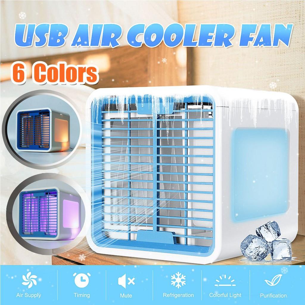 3 Speed LCD Mini Air Cooler Cool Cooling Fan Purify Humidifier 6 Colors LED NEW