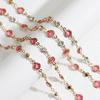 0.5M 1M 2M Pink Round Crystal Glass Beaded Bracelet Necklace Copper Chains Clothing Supplies for Jewelry Making DIY Materials