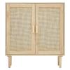 Rattan Cabinet Storage with 2 Magnetic Doors & Adjustable Shelves Natural