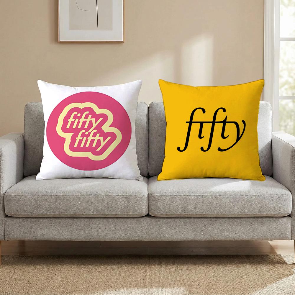 Kpop Style - Fifty Fifty Cushion Cover Cushion Cover Set 4Pcs 50X50 45X45 40X40 Pillowcase Decorative Sofa Home Decor