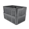 Grey Stackable Storage Organizer Bin Set of 2 with Adjustable Dividers Home Office Toy Accessories Storage Solution