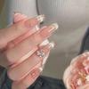 Осенне-зимние монокристаллические наклейки для нейл-арта «Кошачий глаз» – Ручная работа, длинные накладные ногти