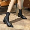 Ботильоны на высоком каблуке Женские ботинки челси Сексуальные с острым носком Дизайнерская обувь Новый бренд Зимняя обувь 2025 Обувь Платье Гладиатор Леди Chaussures
