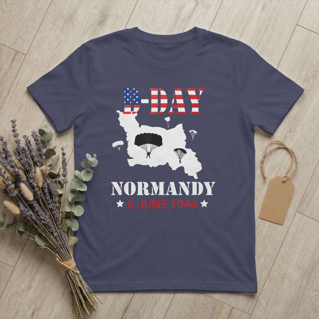 DDay NorUnisexdy Landings Paratrooper Unisexs T Shirt 1944 Novelty Tee Shirt Short Sleeve O Neck TShirt 100 Cotton Summer Tops