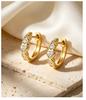 Damila Jewelry Luxury Valentine Gift 18K Gold Plated 925 Silver Cubic Zirconia Heart Series Hoop Earrings for Women