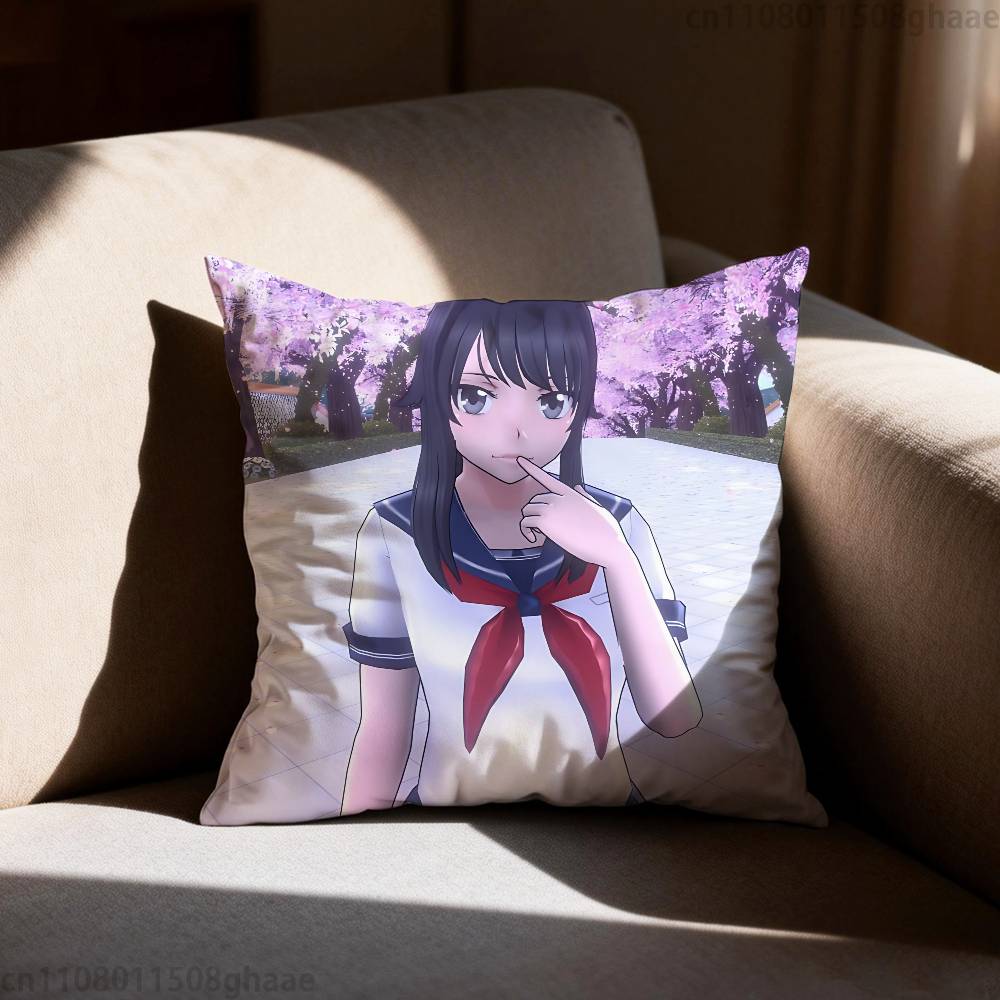 Чехол для подушки Yandere Simulator Чехол для подушки против пылевых клещей Невидимая молния шелковистый короткий плюш Чехол для диванной подушки