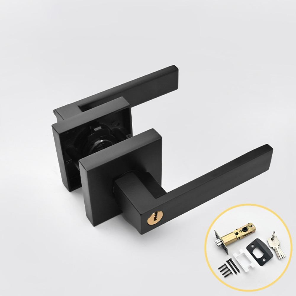 Прочный квадратный дверной замок для внутренней двери, утолщенный, с сердечником/штифтом, прочный трехстержневой замок из алюминиевого сплава, регулируемый