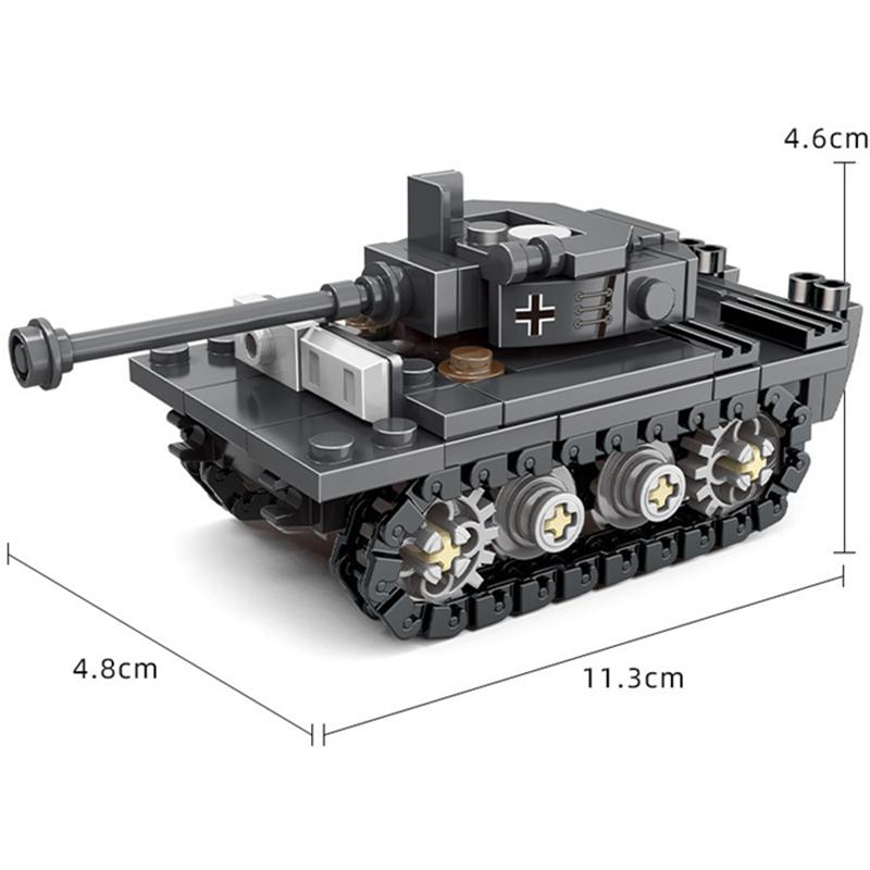 MOC Main Battle Tiger Heavy Tank War Military City Vehicle Car Building Blocks Classic Model Bricks Kits Sets Ideas