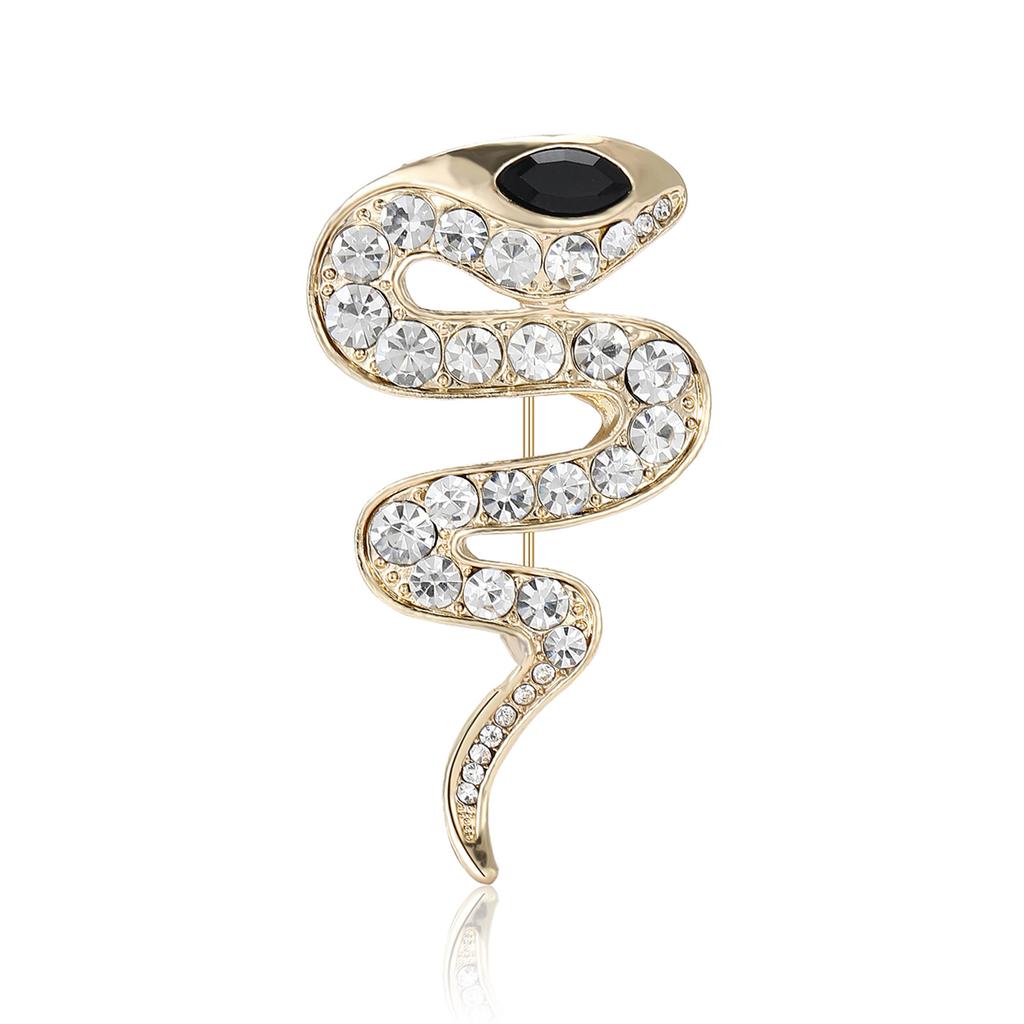Creative Exquisite Alloy Rhinestone One-Eyed Snake Brooch Fashion Versatile Men'S And Women'S Clothing Corsage Jewelry Pin