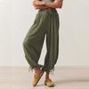 Брюки-фонарики с завязками на шнурке, женские летние брюки, облегающие повседневные брюки