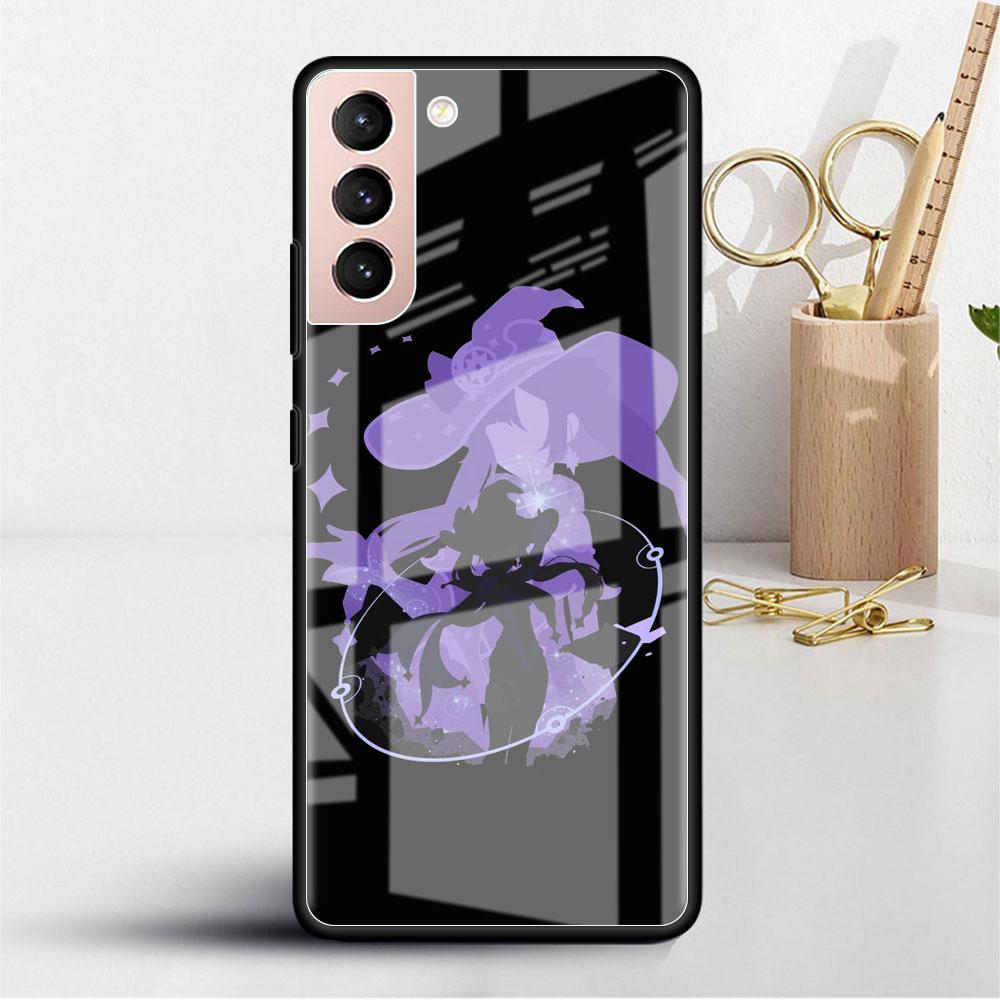 Стеклянный чехол для Samsung Galaxy S22 S20 FE S21 5G S10 S9 Plus Note 10 20 Lite закаленный чехол для телефона аниме Genshin Impact Cool