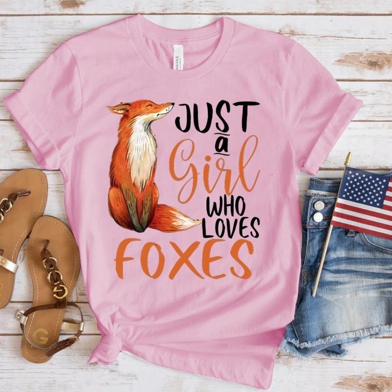 Foxes Printed Kids Adult T-shirt Summer Women's and Men's Casual Outdoor Girl and Boy Short Sleeve Tees Top Loose Pullover