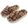 Fashion Couple's One Word Slippers Winter New Fashion Leopard Women Home Shoes Lightweight Comfortable Non Slip Men's Plush Shoes