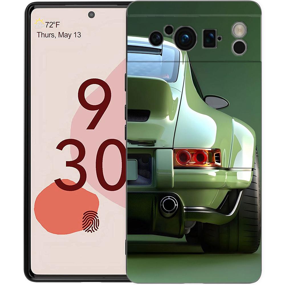 Чехол для телефона Super Car Sport для Google Pixel 8 7 6 Pro 8A 6A 7A 5G Мягкий силикон Ударопрочный ТПУ Черный чехол Fundas