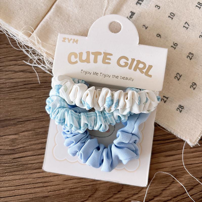 3 шт. Синие эластичные резинки для волос для девочки, резинки для волос, детские держатели для хвостика, резинки, аксессуары для волос, детские головные уборы