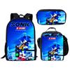 Аниме рюкзак Соник с мультяшными принтами Водонепроницаемый Дышащий Для детей