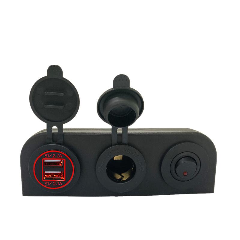 3 в 1 Тип палатки Розетка с двумя USB-портами для автомобильного зарядного устройства Комбинация кнопок переключателя для лодок-кемперов-прицепов