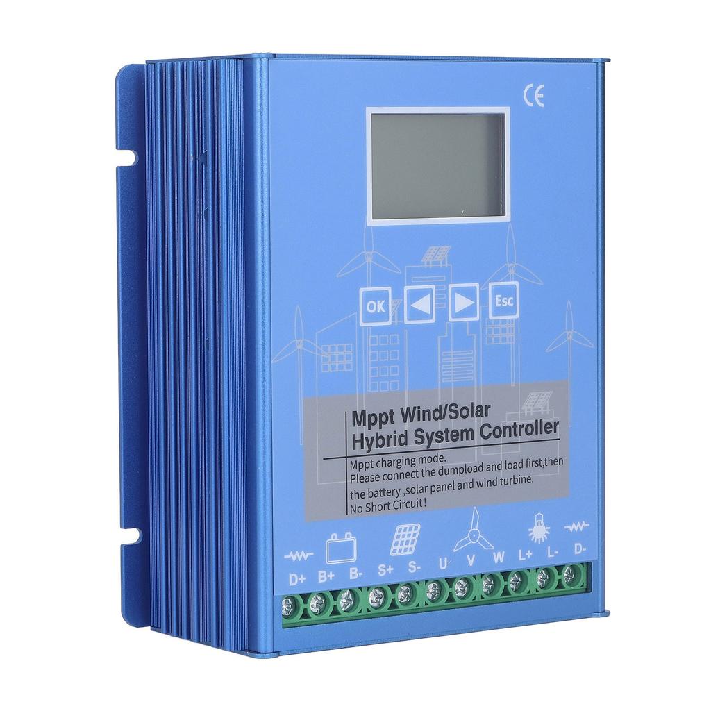 Гибридный контроллер ветро-солнечного типа MPPT Boost для зарядки литий-кислотных аккумуляторов 12 В 24 В с Bluetooth Blue