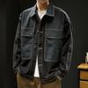 Season Heavy Retro Jacket Men'S Korean Version Loose Lapel Denim Jacket Ruffian Handsome Casual Color Matching Top