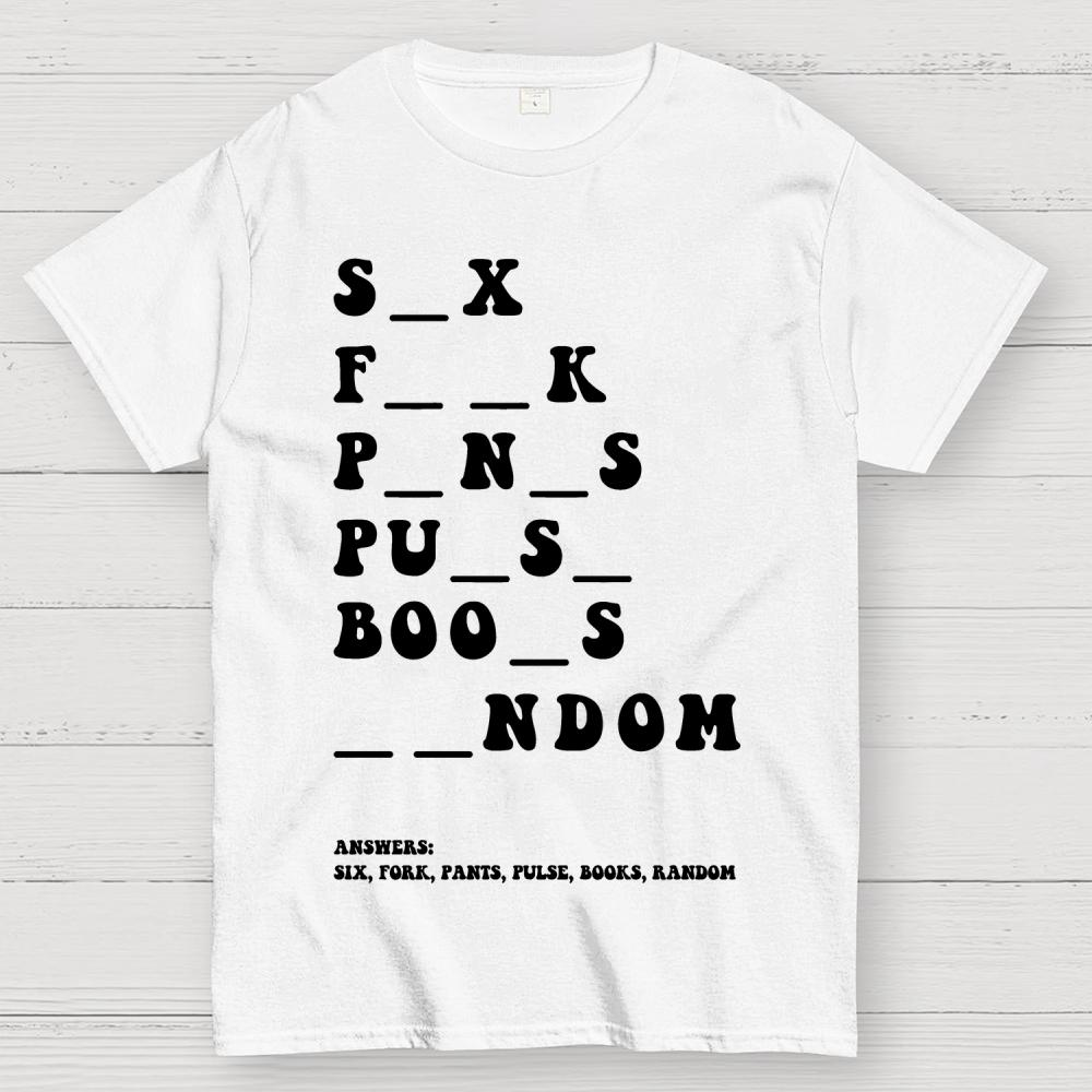 Funny Dirty Word Cotton Summer Casual Cool Loose T-Shirt