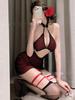 Сексуальное бордовое платье-чеонсам с halter-вырезом, униформа, горячее облегающее платье с открытой спиной, элегантная мода, милые майки-мини-платья, 2025 новый 6TAC