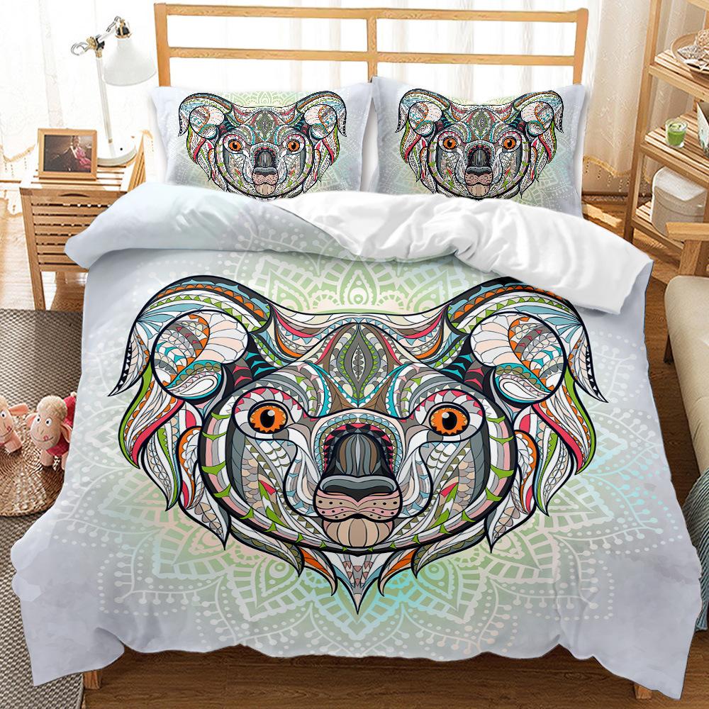 3D Bohemian Bedding Set King Queen Bed Duvet Cover Pillowcases 2/3pcs Animal Cover Set Kid Adult Gift Exotic Style