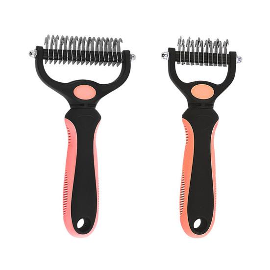 Щетка для вычесывания шерсти питомцев Двусторонняя расческа-грабли для подшерстка для собак кошек Очень широкая расческа для вычесывания и удаления колтунов у питомцев для груминга