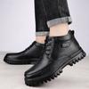 Универсальные мужские ботинки на щиколотку для отдыха, прогулки, нескользящие мужские базовые ботинки, классические мотоциклетные ботинки, натуральная кожа, высокие мужские туфли