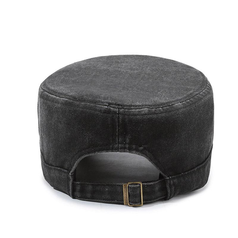 Шляпа с плоским верхом, мужская военная шляпа, выстиранная старая мужская шляпа, повседневная ретро-кепка, модная уличная шляпа от солнца