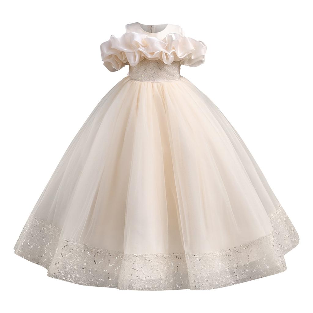 Детские платья, стильные платья принцесс, юбки с пайетками, костюмы для выступлений для детей среднего и старшего возрастаЮбки для девочек