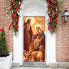 Christmas Nativity Door Cover Jesus Holy Night Banner Xmas Door Sign Banner Religious Backdrop Decoration