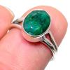 Emerald(Simulated) Gemstone Handmade 925 Sterling Silver Jewelry Ring S.7 Y0W71
