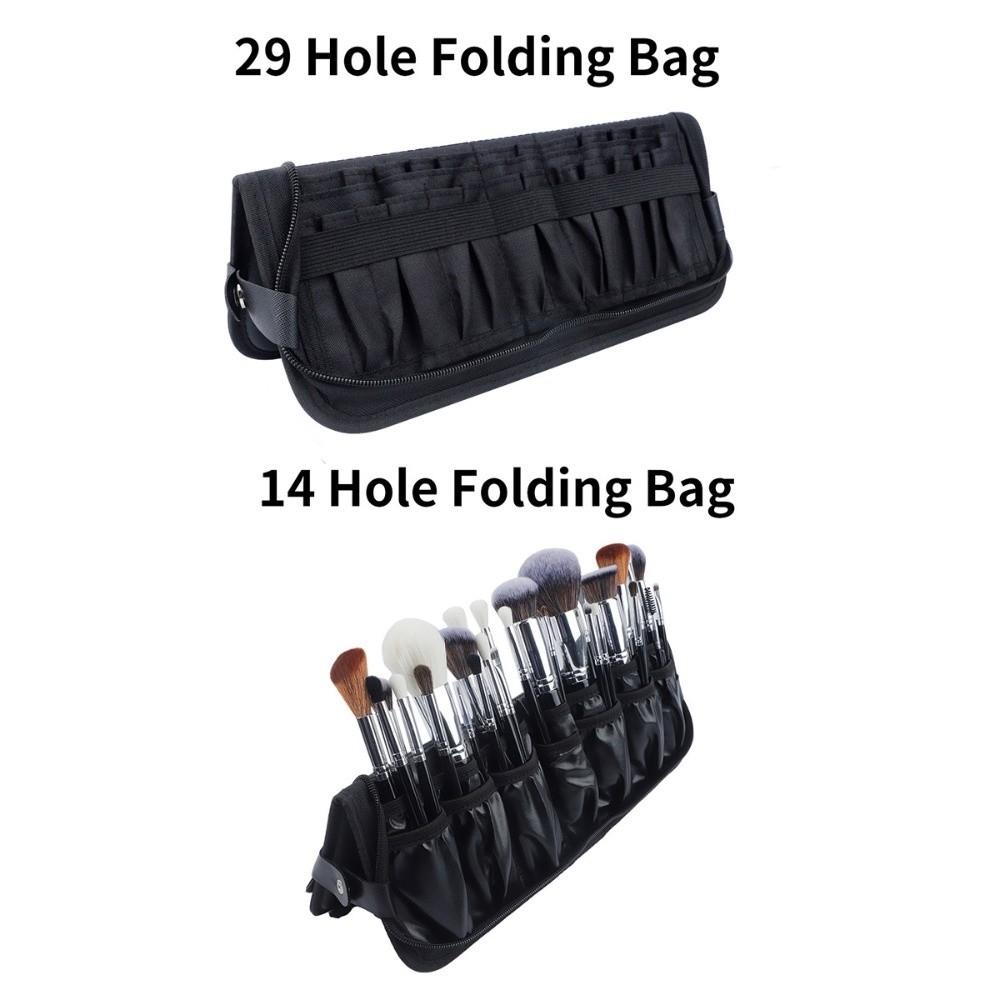 Folding Professional Cosmetic Brushes Bag 14/29 Holes Cosmetic Brush Container  Makeup Artist